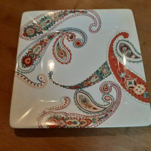 PAISLEY HAND PAINTED SQUARE PLATE